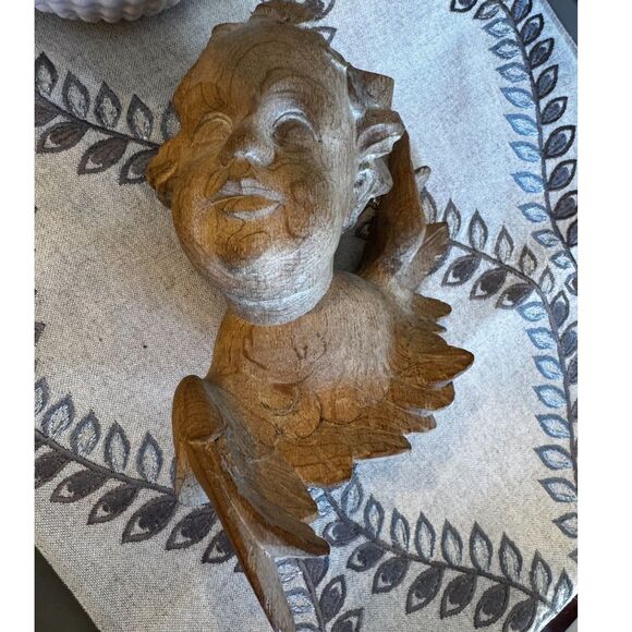 Stunning vintage Angel, single piece of wood, signed & dated 1970 - Picture 5 of 7